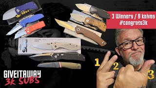 GIVEITAWAYNOW 3k 9 knives TO ENTER COMMENT 10 WORDS OR MORE, WHAT YOU WANT IN A KNIFE CHANNEL