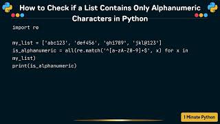 How to Check if a List Contains Only Alphanumeric Characters in Python