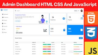 Responsive Admin Dashboard Using HTML CSS And JavaScript - Part 2