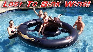 Last To Fall Off the Bull Wins! Don't Fall in the Pool!!!