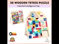 3D Wooden Tetris Blocks Stand Puzzle Children's Intellectual Multi-function Educational Toys