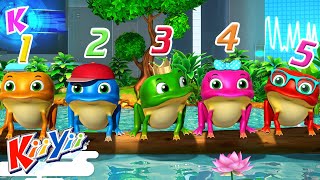 Five Little Speckled Frogs KiiYii Songs ABC and 123 Nursery Rhymes Kids Songs