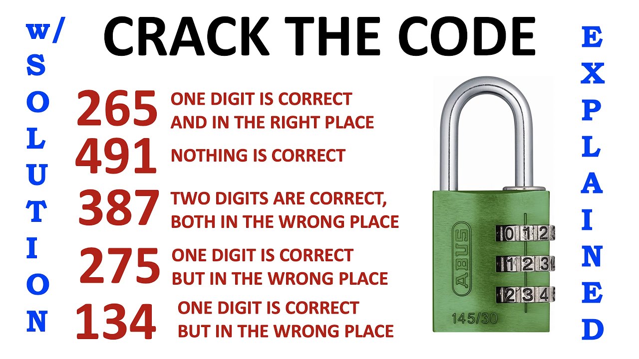 Open Lock By Cracking Code Puzzle Part 4 With Answer And Explanation
