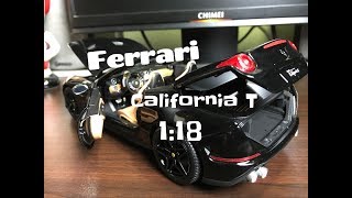 Unboxing FERRARI/法拉利California T/敞篷精緻版/diecast/1:18模型車/黑色/四開/收藏/開箱