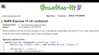 Java Practice It | Exercise 11.12: contains3 | collections, lists, sets and maps, hashmap