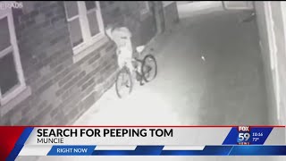 Police search for ‘peeping Tom’ caught on home surveillance in overnight hours looking in Muncie hom