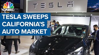 Tesla's electric vehicles sweep California's massive auto market