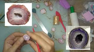 Polymer clay agate tutorial | Faux stone imitation with polymer clay | despinasstudio