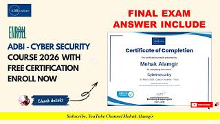 Free ADBI Cybersecurity Certificate 2026 | Complete Course & Quiz Answers