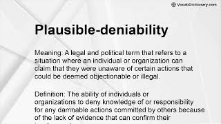 Plausible-deniability Meaning