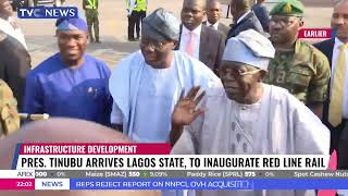 Pres. Tinubu Arrives Lagos State, To Inaugurate Red Line Rail