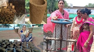 गोबर से गमला कैसे बनाएं How to make a pot with cow dung? Gobar se gamla banana sikhen