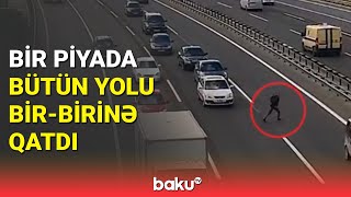 Bakıda piyada zəncirvari qəzaya səbəb oldu | Anbaan görüntülər