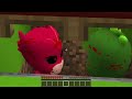 JJ and Mikey hide From Scary PJ MASKS and Peppa Pig family EXE paw patrol in Minecraft Maizen