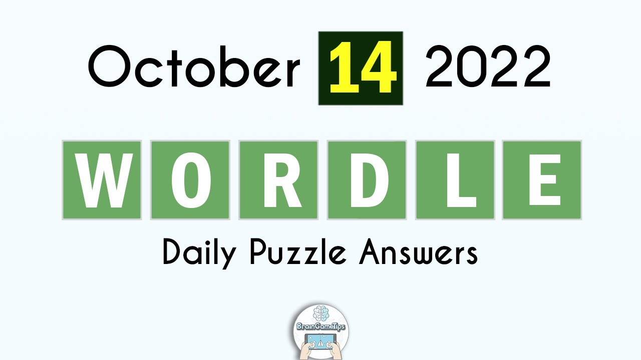 Wordle October 14 2022 Today Answer - YouTube