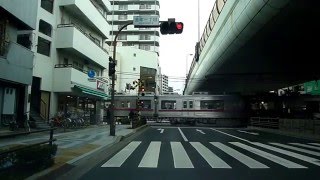 京成金町線 踏切通過 金町３丁目 水戸街道 国道６号線　陸橋下