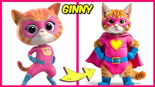 🐱SuperKitties Movie🎬Characters in Real Life🔥+ Their Favorite Drinks, Snacks \u0026 More! | Ginny 🦸‍♂️✨