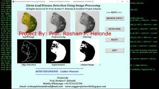 Citrus Leaf Disease Detection Using Image Processing || With Source Code || Python OpenCV Project