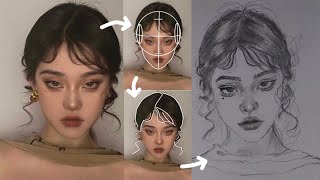 unlock your portrait drawing skills: Loomis method tutorial drawing girl