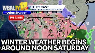 Maryland weather forecast: Winter weather begins around noon Saturday