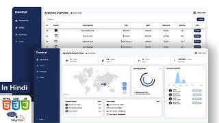 Create Responsive Admin Dashboard Using HTML CSS & JavaScript Php | Dashboard Template Design