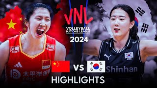 🇨🇳 CHINA vs KOREA 🇰🇷 | Highlights | Women's VNL 2024