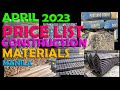 APRIL 2023 PRICE LIST OF BASIC CONSTRUCTION MATERIALS MANILA PHILIPPINES | CEMENT SAND GRAVEL REBARS