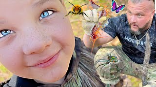 Caleb's BUG HUNT ADVENTURE! Kids Learn & Find NEW BUGS, Spiders, Centipedes, Worms & Honey Bees!