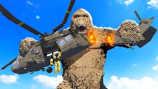 KING KONG Causes Helicopter Crash - Teardown Mods Gameplay