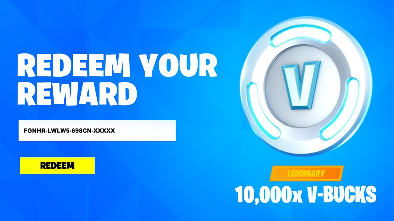 REDEEM FREE 10,000 V-BUCKS CODE! (How To Get VBucks Code In Fortnite ...