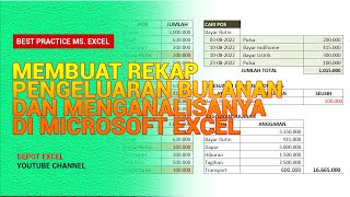 Membuat Rekap Pengeluaran Bulanan dan Menganalisanya dengan Microsoft Excel