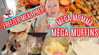 BIG FAMILY FREEZER MEALS | How to Cook MEGA MUFFINS (Yes, More!) MASSIVE FREEZER COOKING 💃