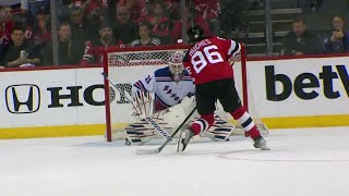 Jack Hughes' 1st playoff goal is a penalty shot