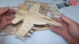 3D конструктор из дерева. Модель самолета из дерева.Творчество для детей.