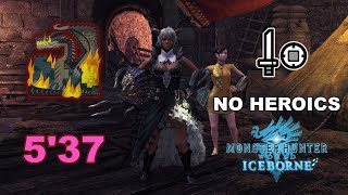 【MHWI】伝説の黒龍 片手剣ソロ 非火事場 ５’３７/Fatalis Sword and Shield No Heroics 5'37