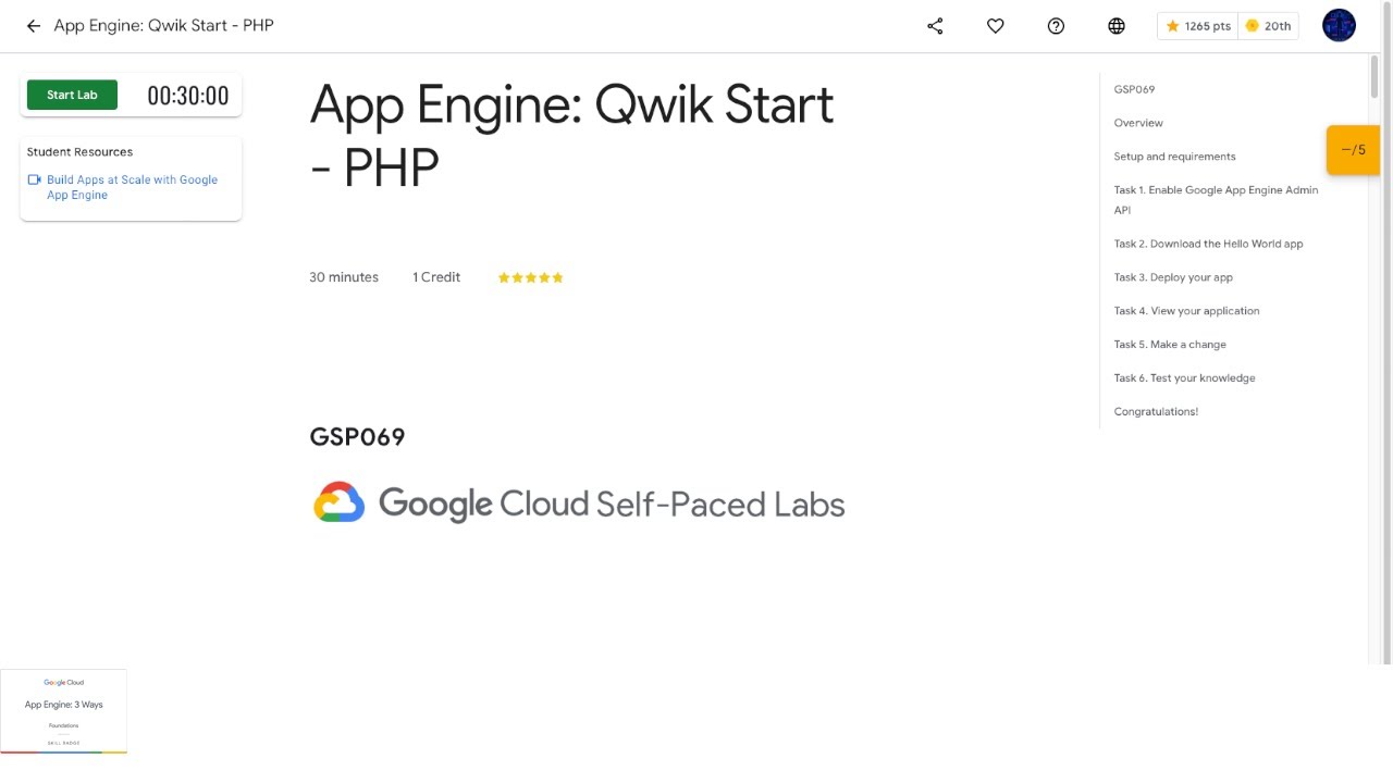 Qwiklabs App Engine Qwik Start Php Gsp069 Youtube