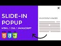 How to create a slide in popup with HTML, CSS & JavaScript | web cifar 2020
