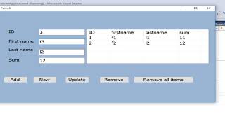 VB. NET: insert, update and delete data in Listview without using database