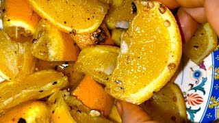 Most Delicious Lemon Vorta/Eating Lemons With Salt/Mouth Watering 4 Lemon With 4 Types Of SpicySauce