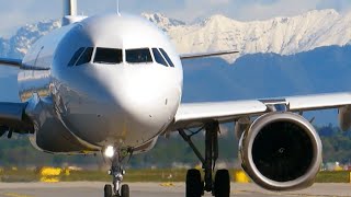 AIRSIDE Plane Spotting in Milan Malpensa LIMC - Planes Close Up Pilot Waving B737, A319, A320, E190