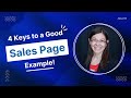 4 keys to a good sales page: example from the Website Creation Workshop