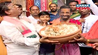 Jagannath Sena Convenor Piku Pattnaik Lights Diya at Sri Mandira Amid Opening Of Ratna Bhandara