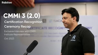 CMMI LEVEL 3 ( 2.0) CERTIFICATION RECOGNITION CEREMONY | CMMI Institute Representative Interview