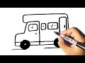 How to Draw RV Van Step by Step