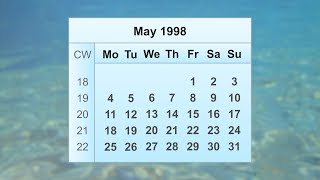 May 1998 Calendar