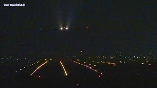 夜晚 桃園機場 RCTP Runway Takeoff and landing 8x縮時攝影 Time-lapse