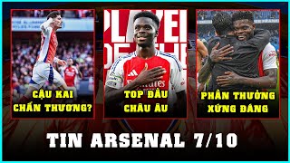 TIN ARSENAL 7/10: SAKA TIẾP TỤC THĂNG HOA, KAI HAVERTZ CHẤN THƯƠNG?