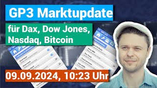 GP3 #Trading Marktupdate 09.09.24 - #Dax,  #Dowjones, #Nasdaq, #Bitcoin