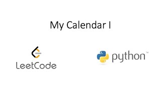 Leetcode - My Calendar I (Python)