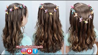 Penteado Fácil e Rápido para Meninas com Elásticos | Quick \u0026 Easy Hairstyle with Elastics for Girls